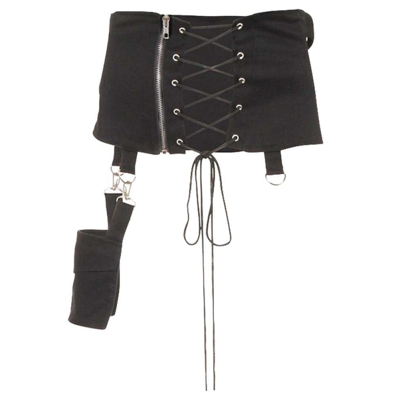 Women Gothic Hel Pocket Belt Cincher Buckle Mini Skirt For Women 